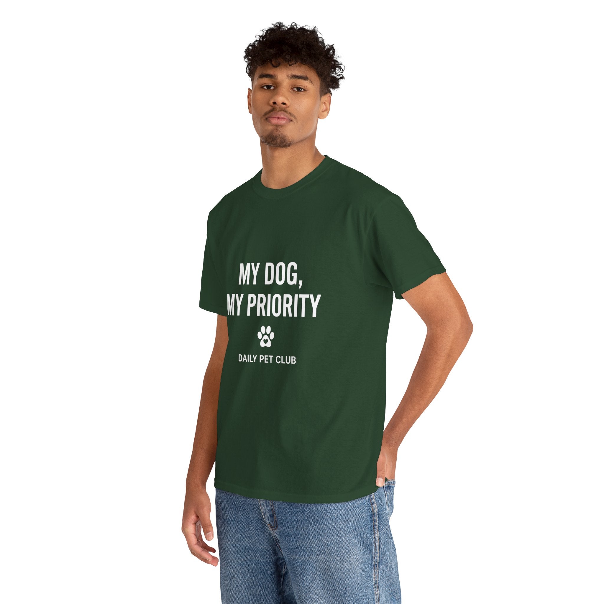 Dog Mom/Dad Tee — "My Dog, My Priority" Graphic T-Shirt