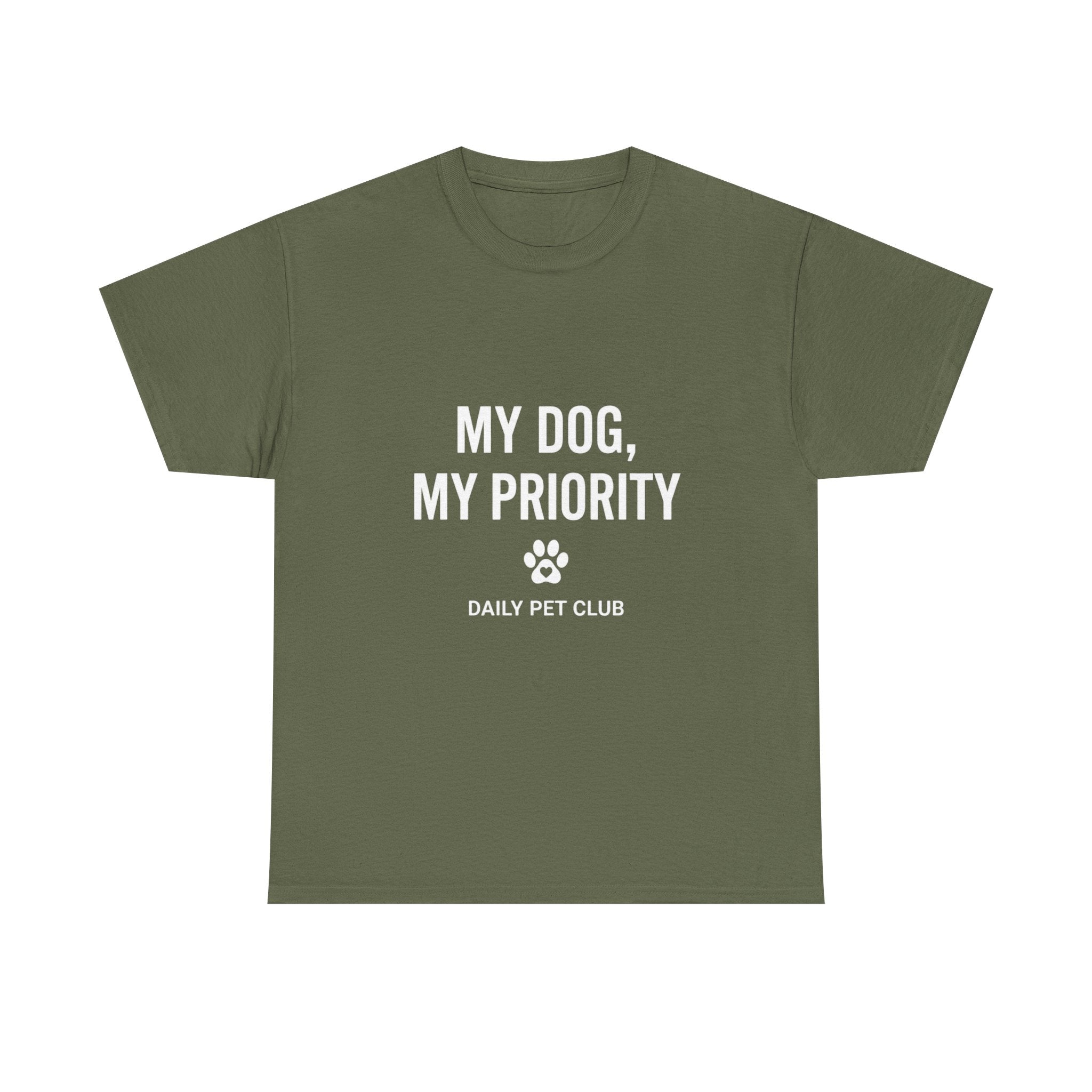 Dog Mom/Dad Tee — "My Dog, My Priority" Graphic T-Shirt