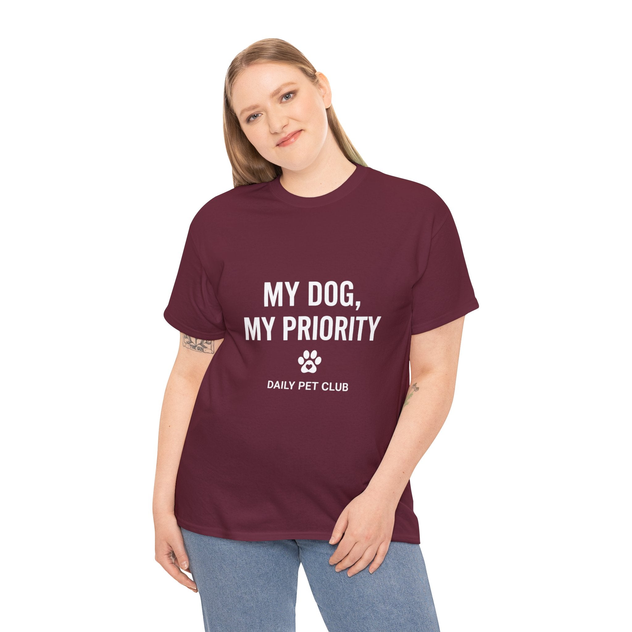 Dog Mom/Dad Tee — "My Dog, My Priority" Graphic T-Shirt