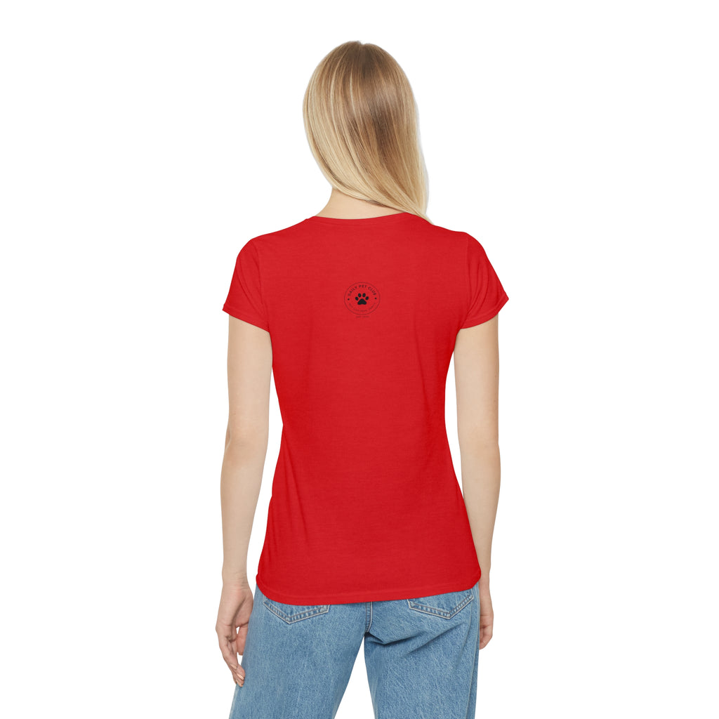 Dog Lover Women's T‑Shirt — "My Happiness Has A Wagging Tail" Pocket Tee