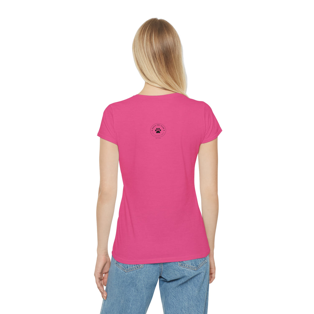 Dog Lover Women's T‑Shirt — "My Happiness Has A Wagging Tail" Pocket Tee