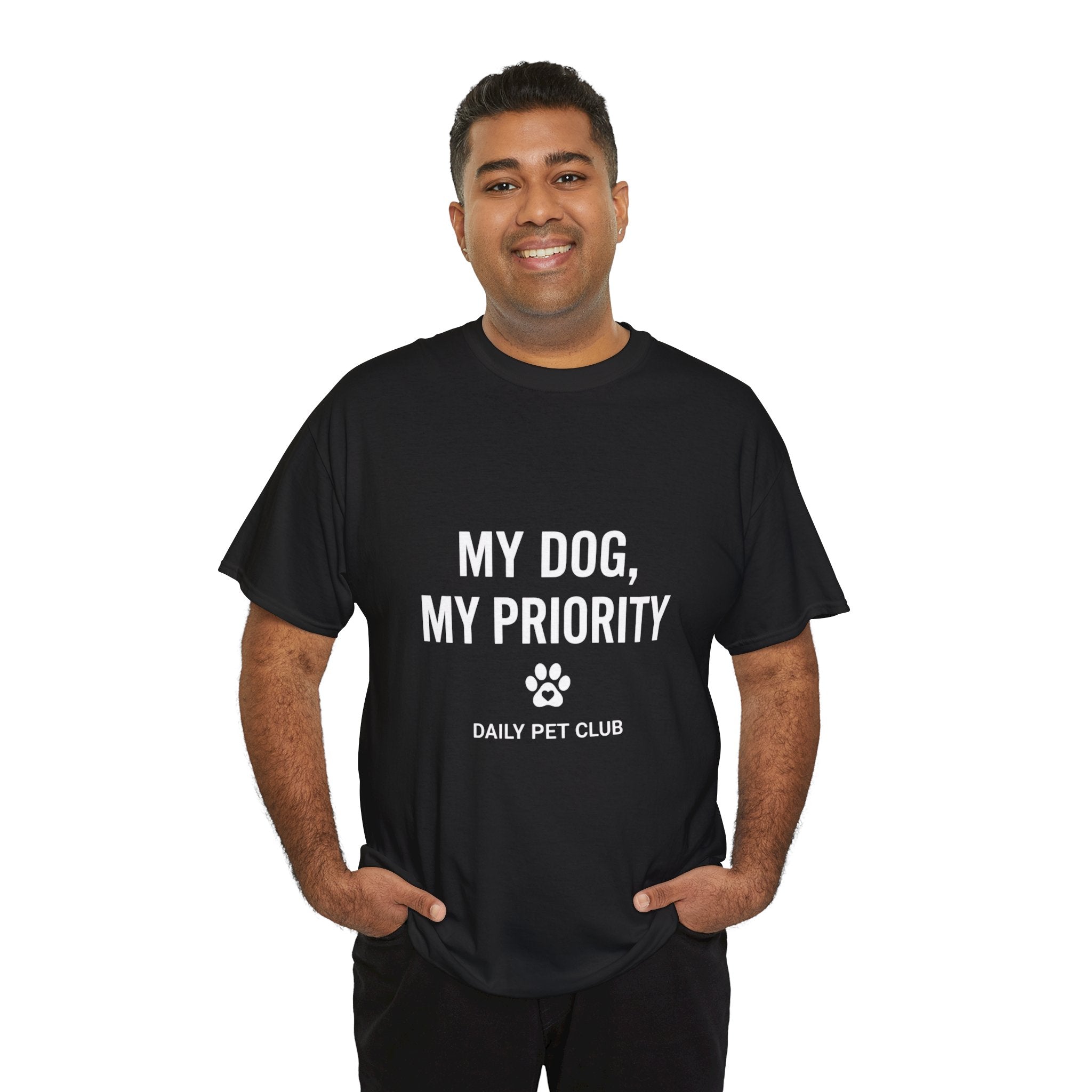 Dog Mom/Dad Tee — "My Dog, My Priority" Graphic T-Shirt