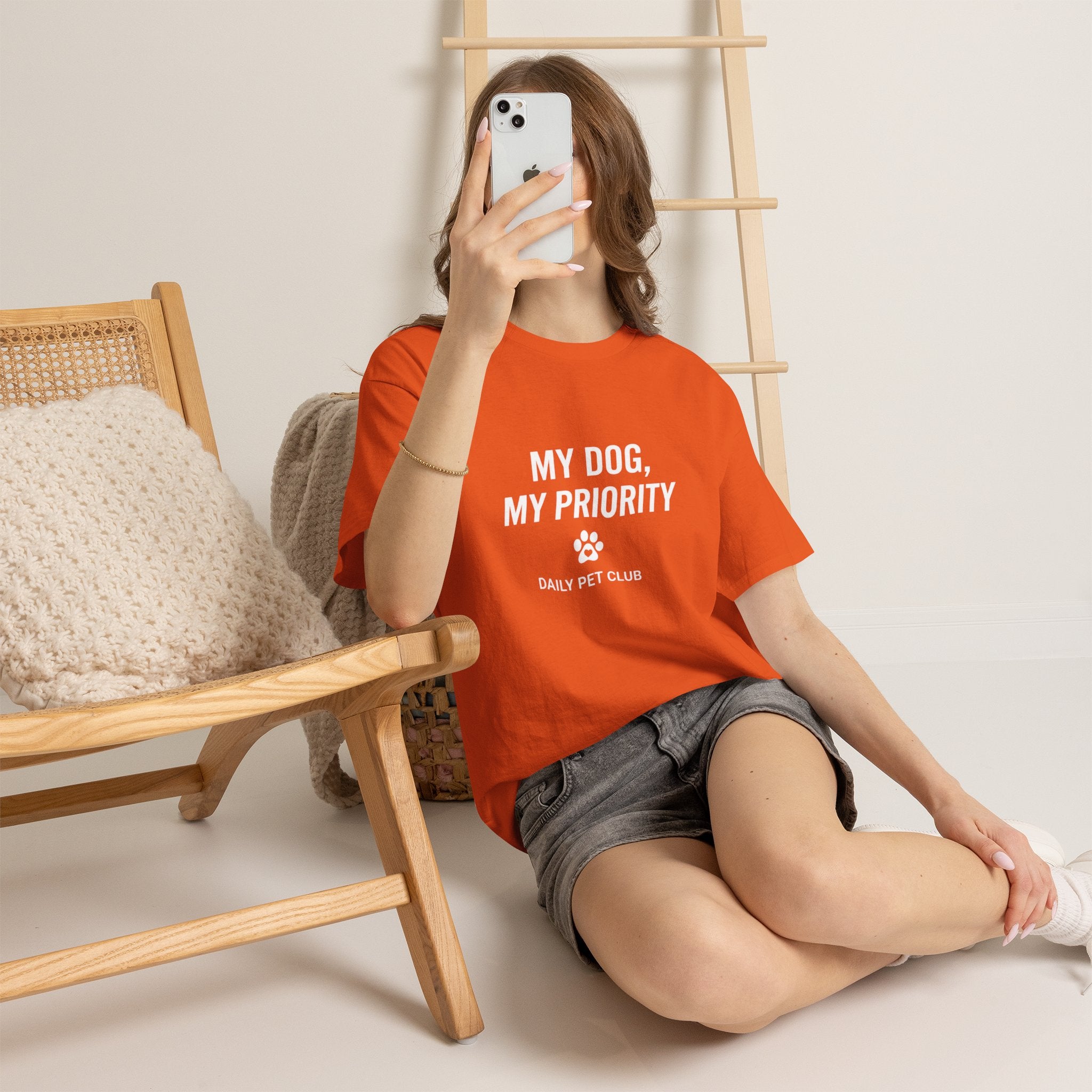 Dog Mom/Dad Tee — "My Dog, My Priority" Graphic T-Shirt
