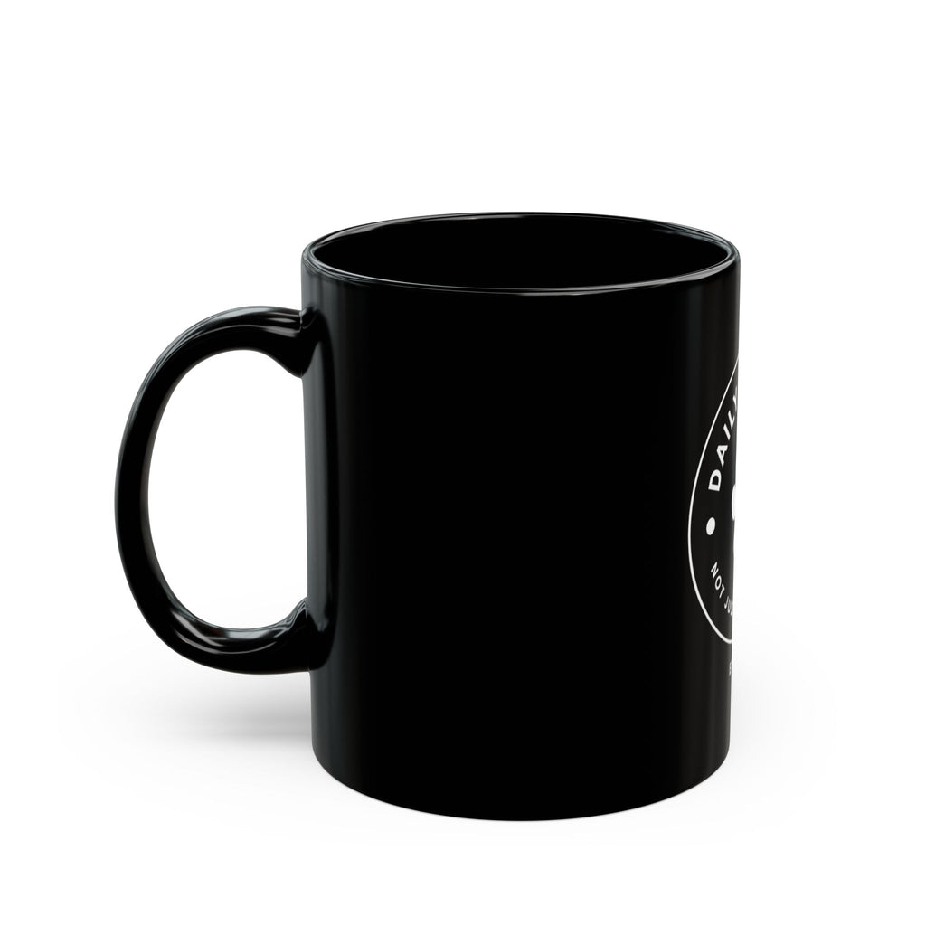 Daily Pet Club Black Mug — "Daily Pet Club: Not Just Pets. Family." Paw Print Coffee Mug