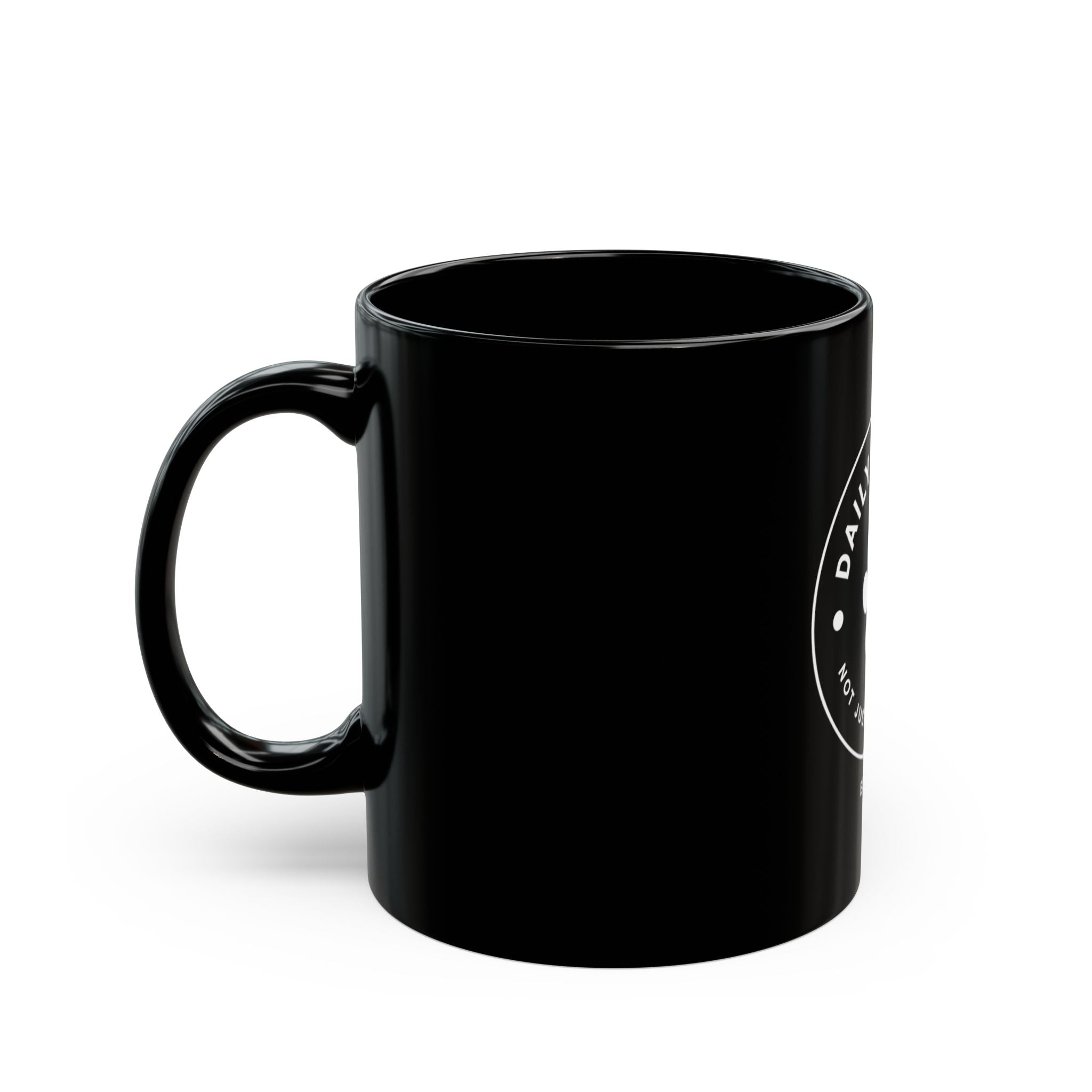 Daily Pet Club Black Mug — "Daily Pet Club: Not Just Pets. Family." Paw Print Coffee Mug