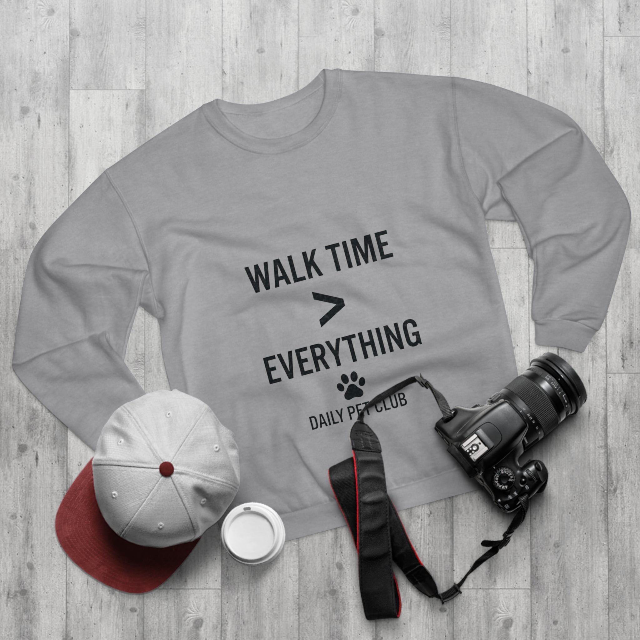 Walk Time > Everything Crewneck Sweatshirt — Daily Pet Club Dog Lover Pullover