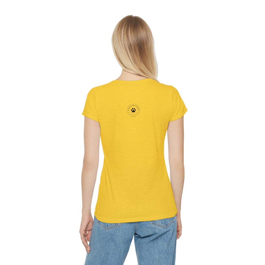 Dog Lover Women's T‑Shirt — "My Happiness Has A Wagging Tail" Pocket Tee