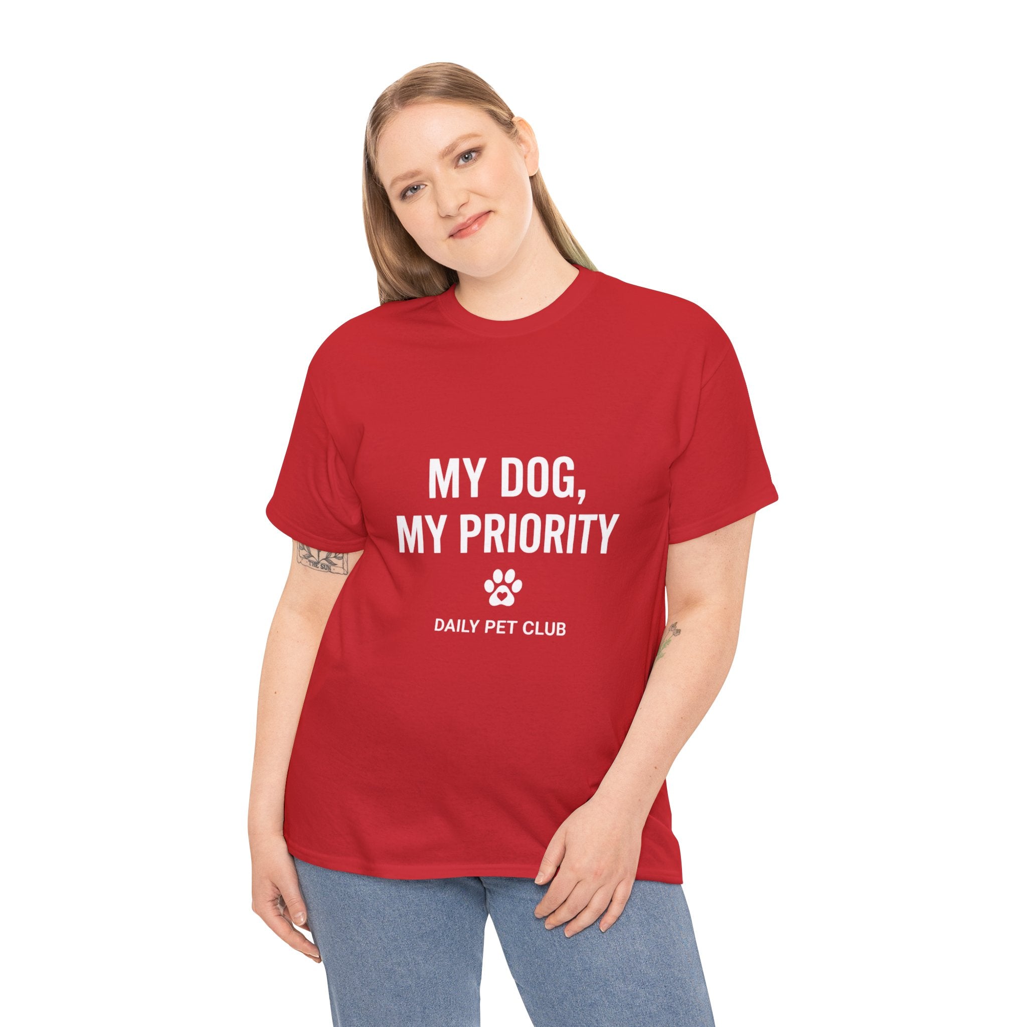 Dog Mom/Dad Tee — "My Dog, My Priority" Graphic T-Shirt