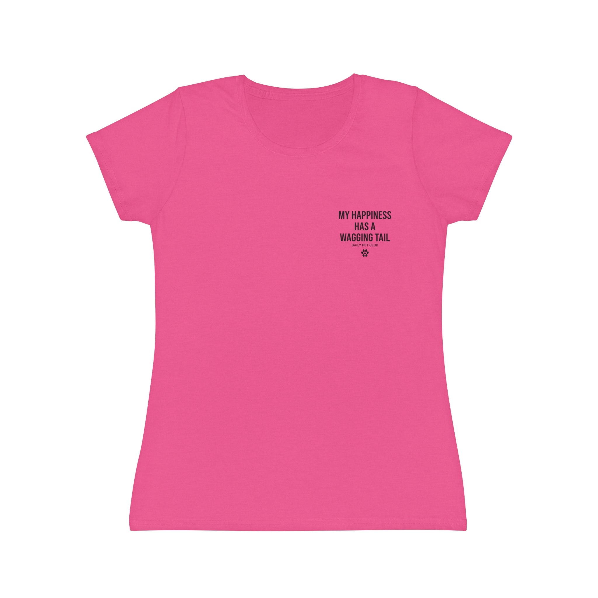 Dog Lover Women's T‑Shirt — "My Happiness Has A Wagging Tail" Pocket Tee