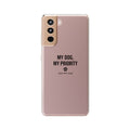 Clear Phone Case — “My Dog, My Priority” Clear Protective Case (Daily Pet Club)