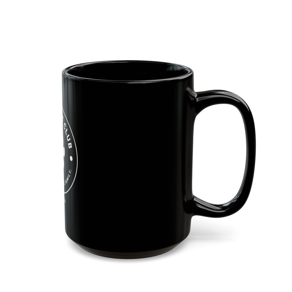 Daily Pet Club Black Mug — "Daily Pet Club: Not Just Pets. Family." Paw Print Coffee Mug