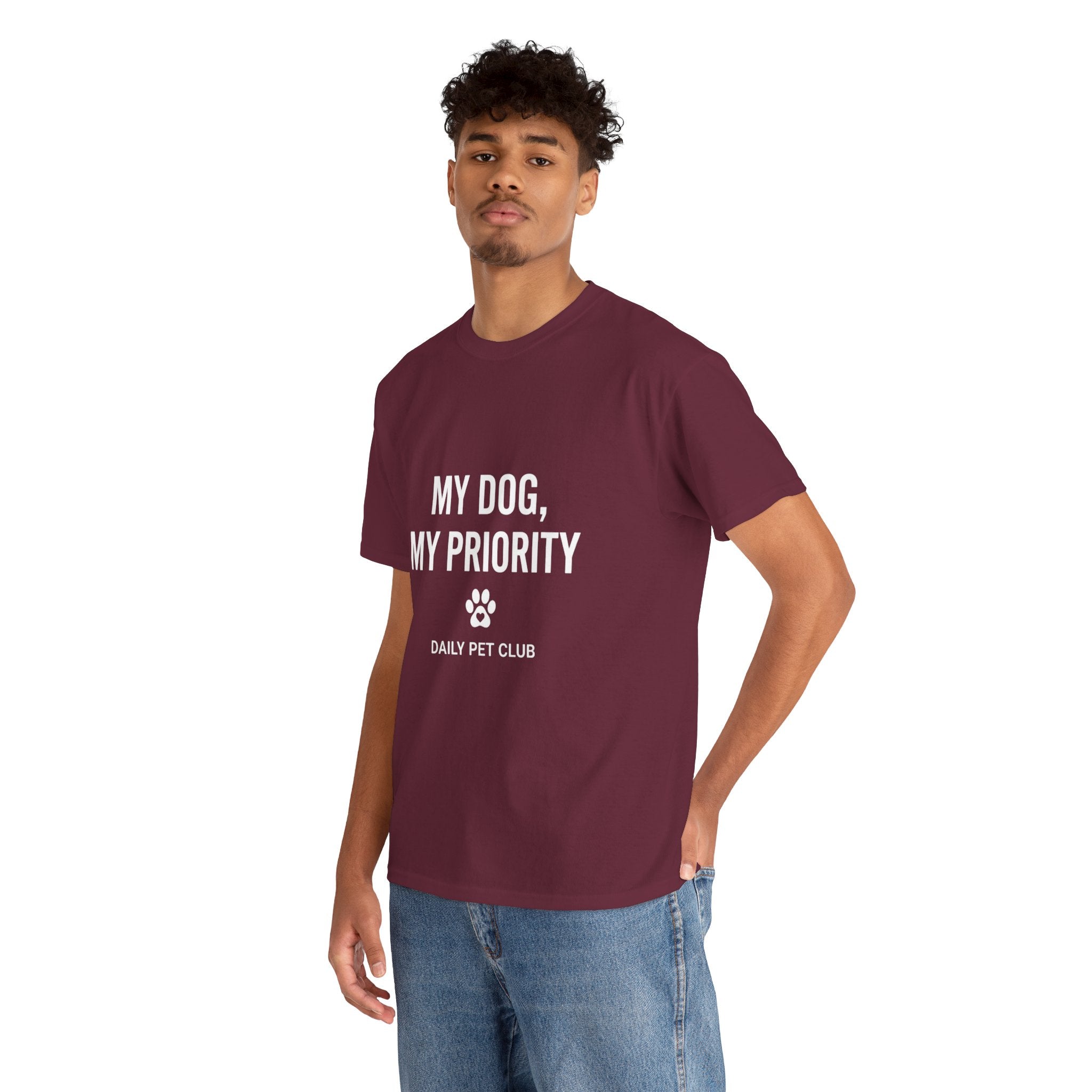 Dog Mom/Dad Tee — "My Dog, My Priority" Graphic T-Shirt