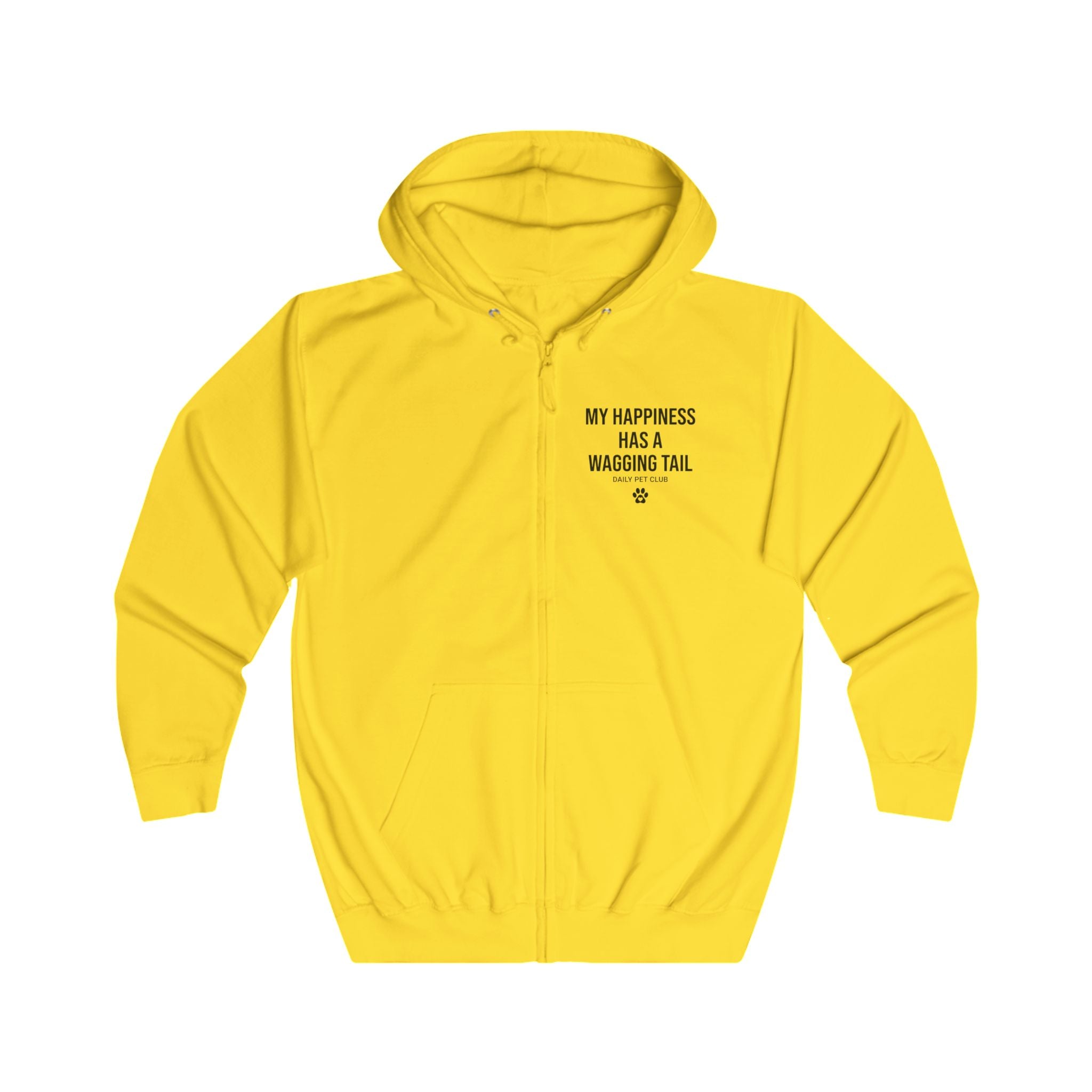 Dog Lover Zip Hoodie — “My Happiness Has a Wagging Tail” Full-Zip Hoodie