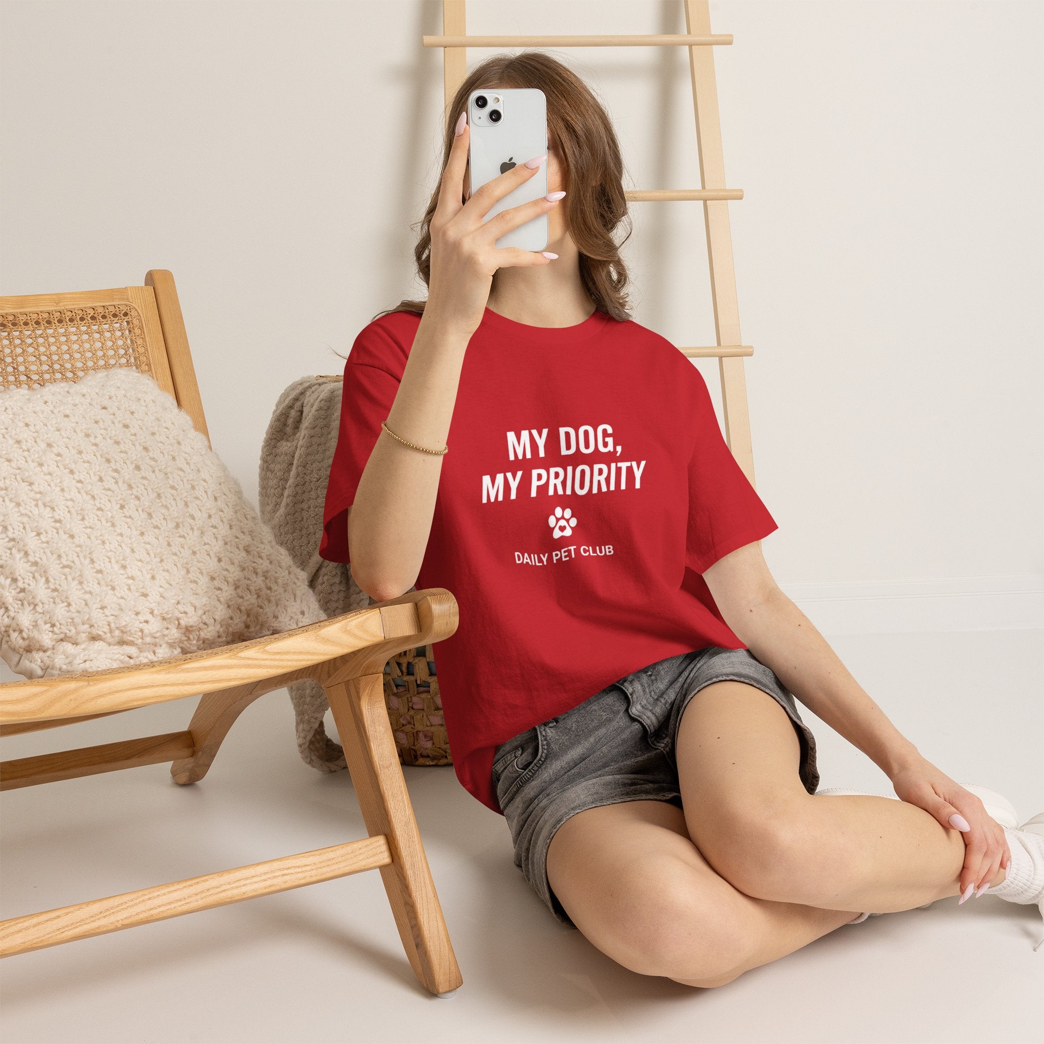 Dog Mom/Dad Tee — "My Dog, My Priority" Graphic T-Shirt