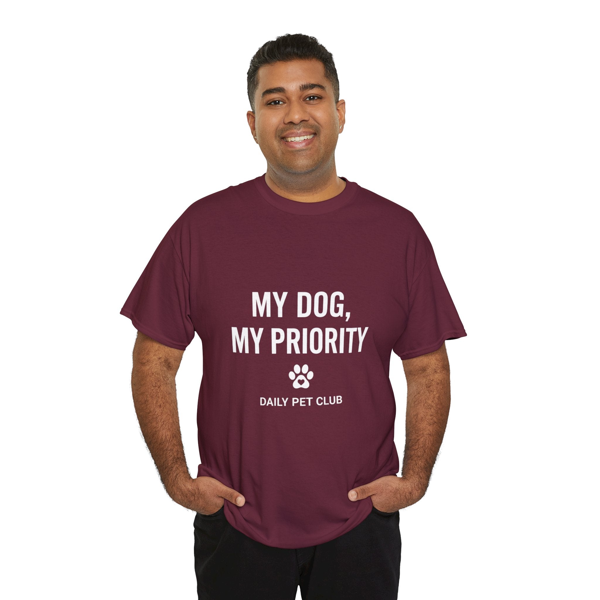 Dog Mom/Dad Tee — "My Dog, My Priority" Graphic T-Shirt