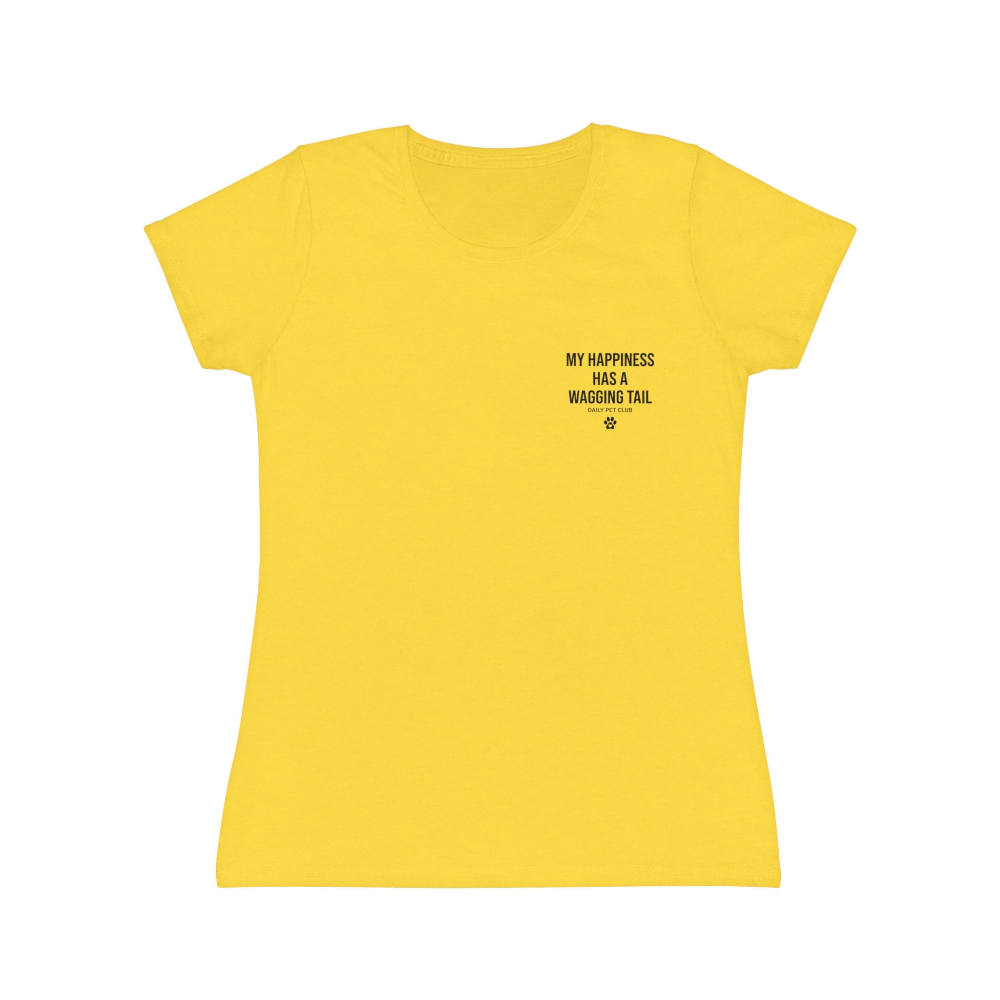 Dog Lover Women's T‑Shirt — "My Happiness Has A Wagging Tail" Pocket Tee