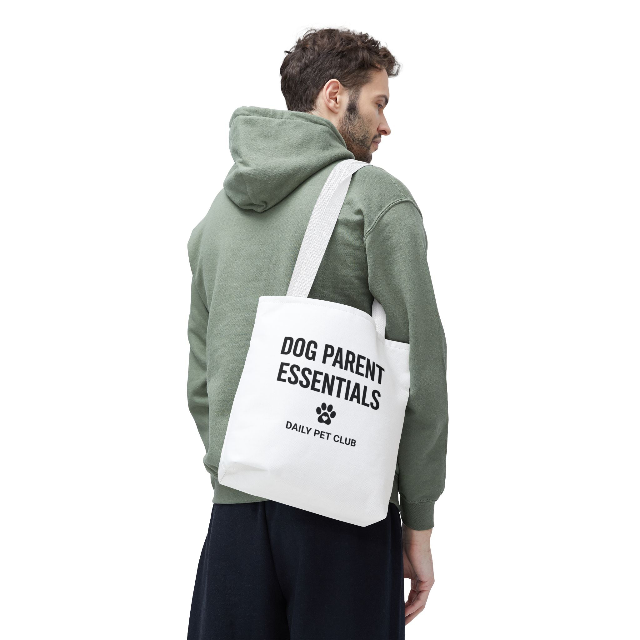 Dog Parent Essentials Tote Bag — Daily Pet Club Paw Print Reusable Shopper