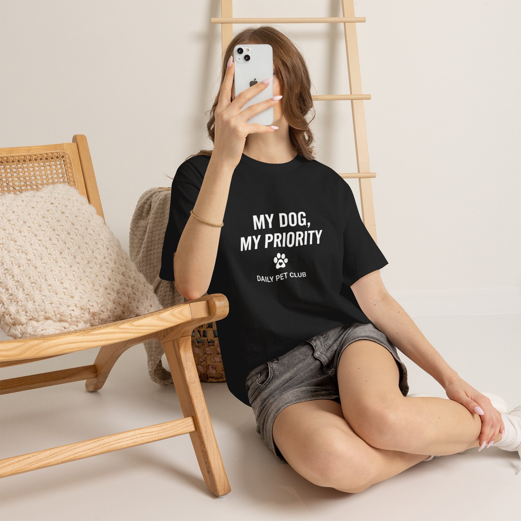 Dog Mom/Dad Tee — "My Dog, My Priority" Graphic T-Shirt