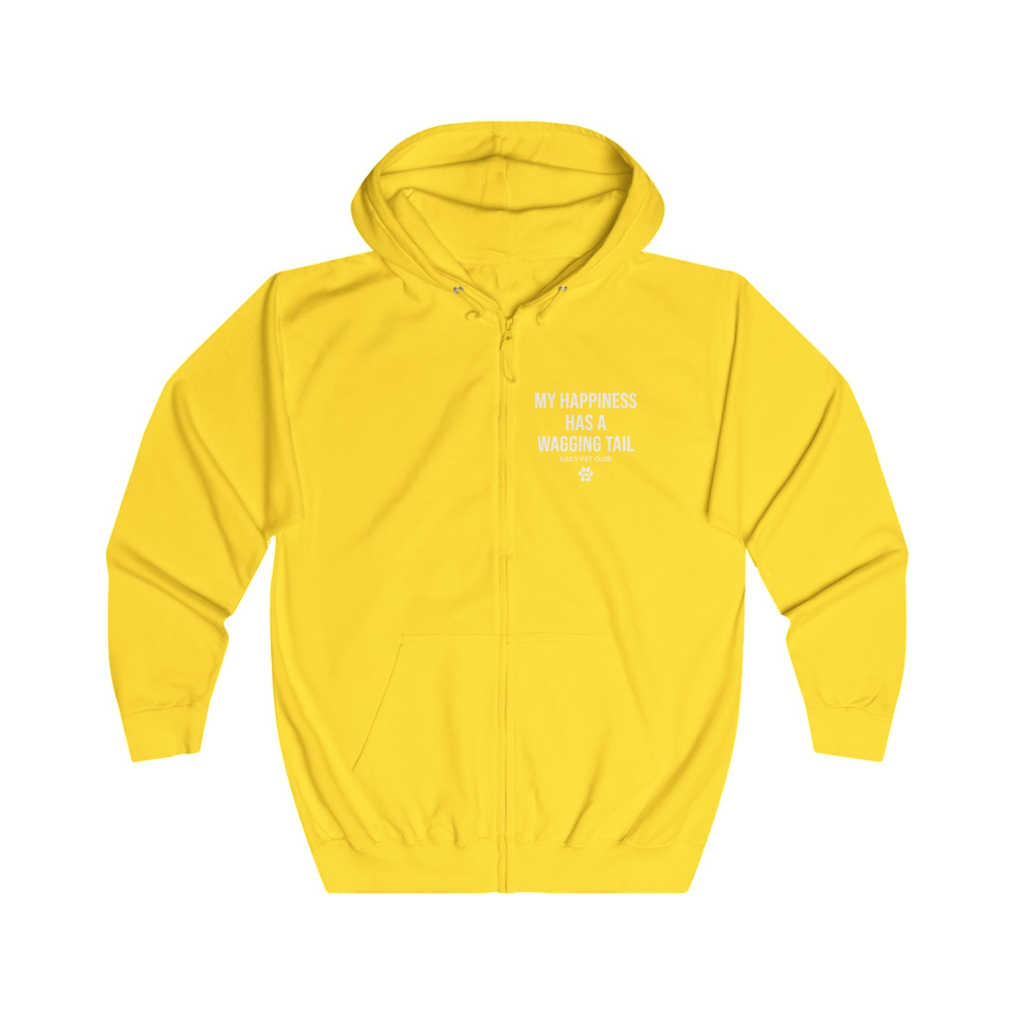 Dog Mom Yellow Zip Hoodie — "Be Anything" Paw Print Full-Zip