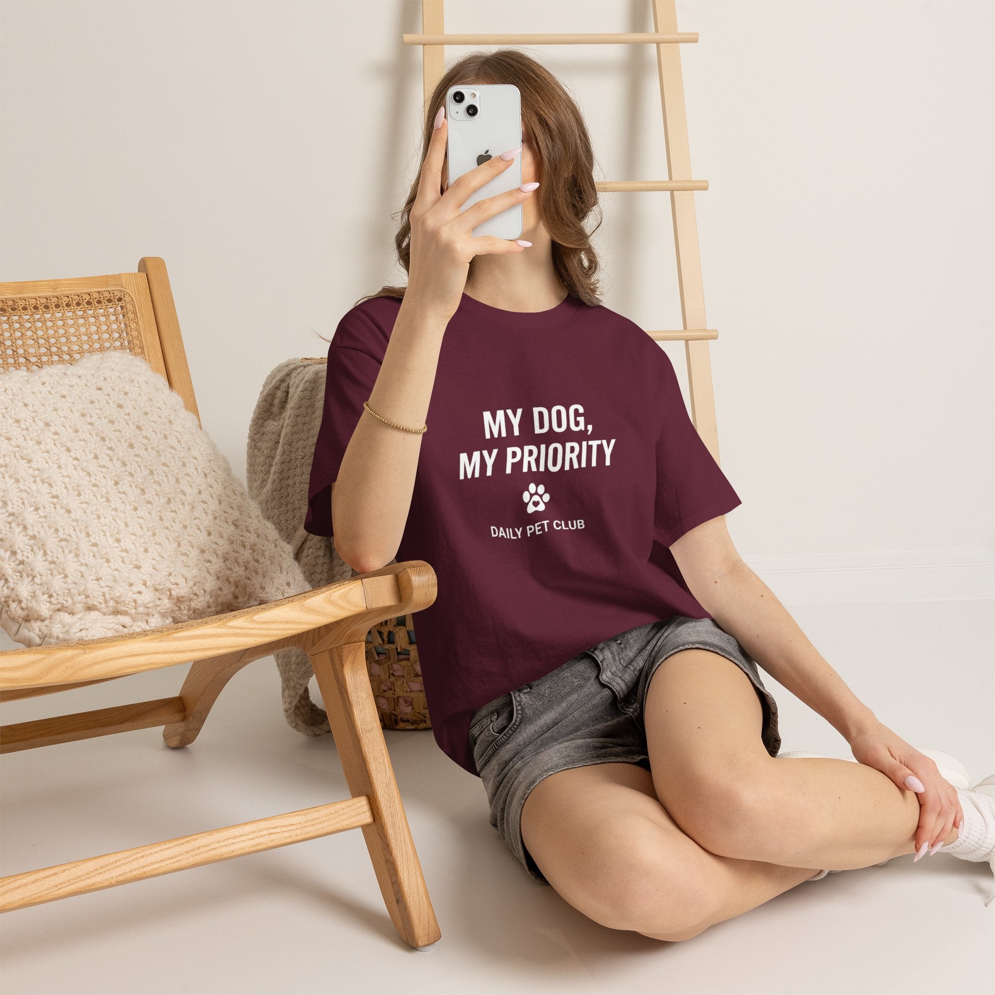 Dog Mom/Dad Tee — "My Dog, My Priority" Graphic T-Shirt