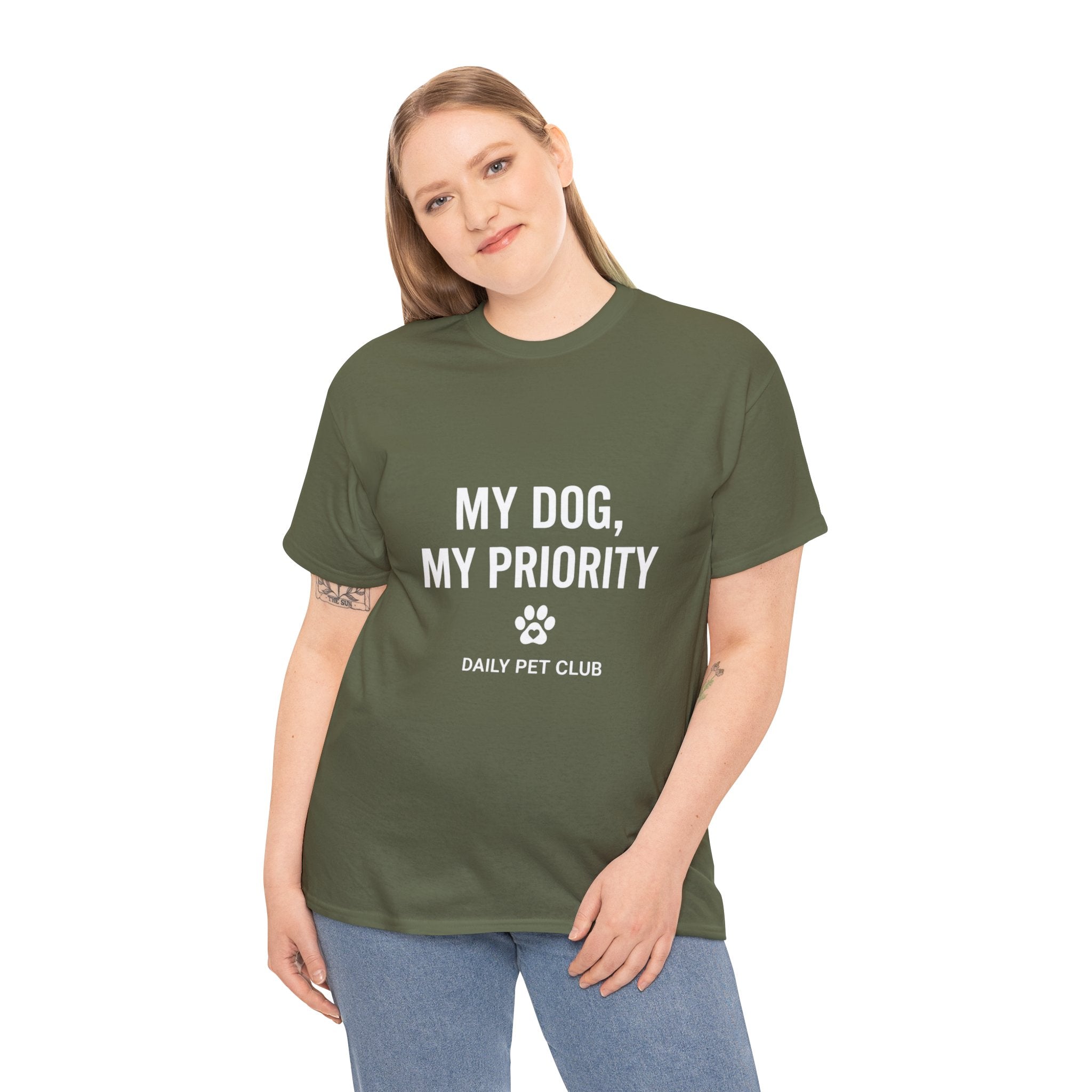 Dog Mom/Dad Tee — "My Dog, My Priority" Graphic T-Shirt