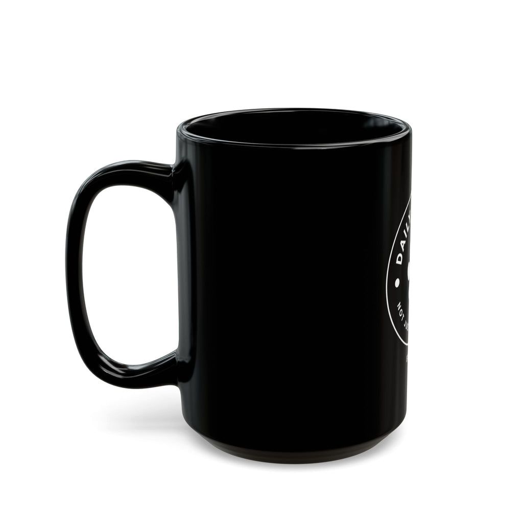 Daily Pet Club Black Mug — "Daily Pet Club: Not Just Pets. Family." Paw Print Coffee Mug