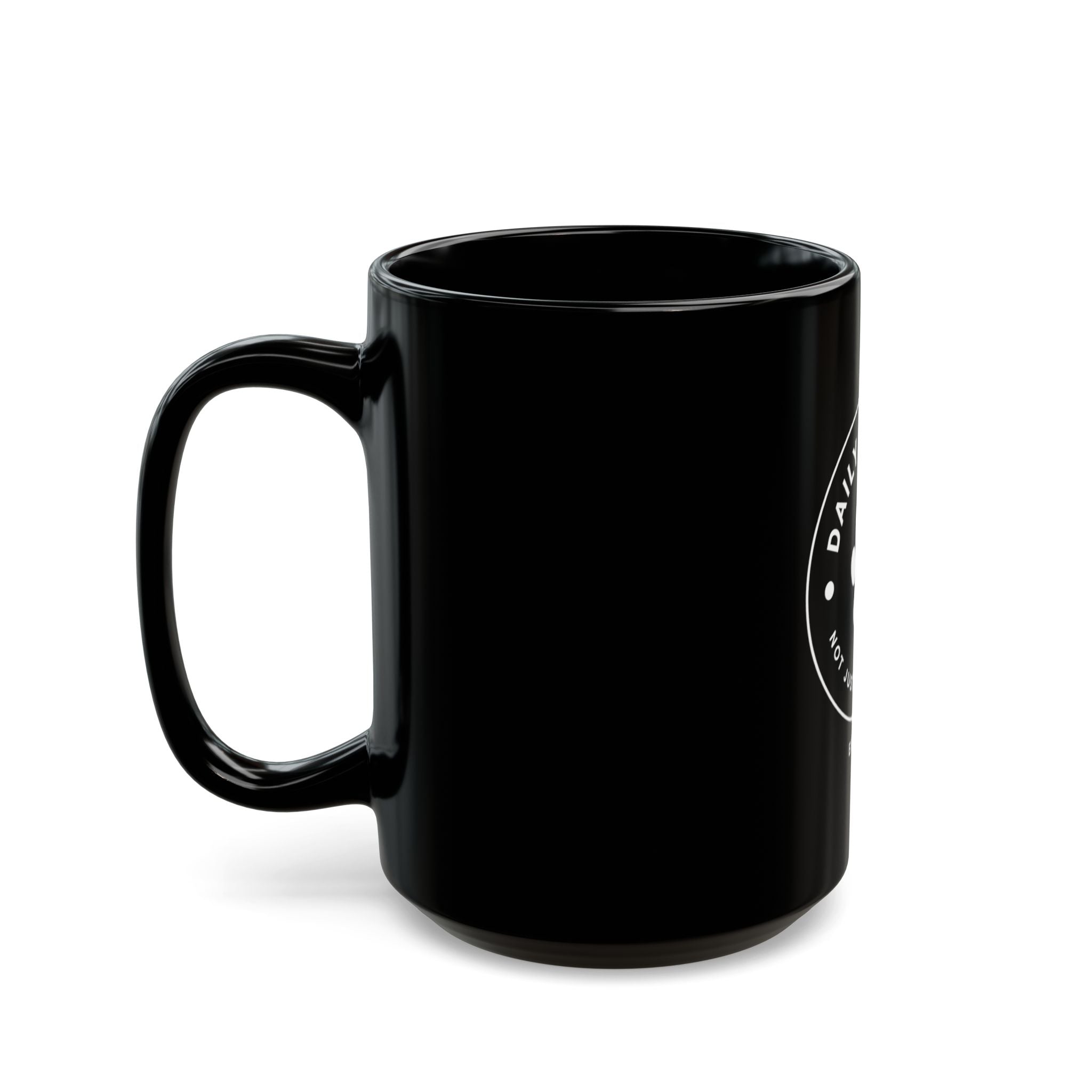 Daily Pet Club Black Mug — "Daily Pet Club: Not Just Pets. Family." Paw Print Coffee Mug