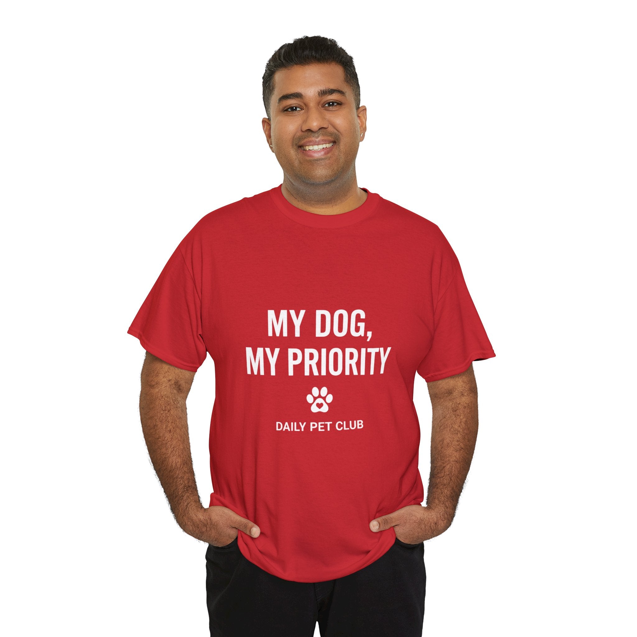 Dog Mom/Dad Tee — "My Dog, My Priority" Graphic T-Shirt