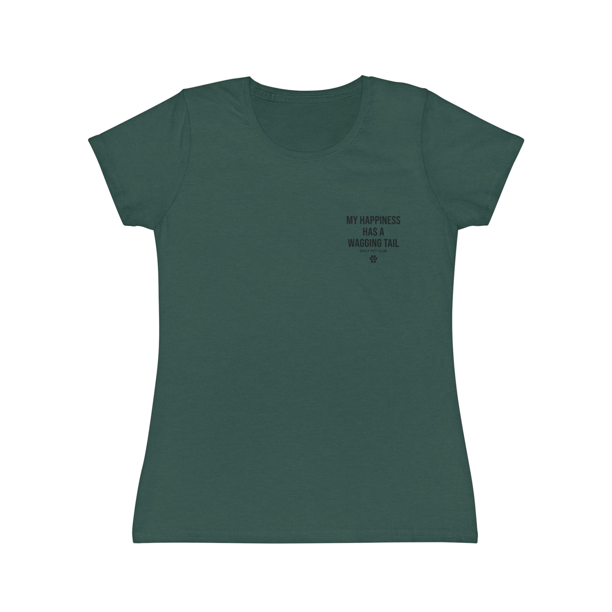 Dog Lover Women's T‑Shirt — "My Happiness Has A Wagging Tail" Pocket Tee