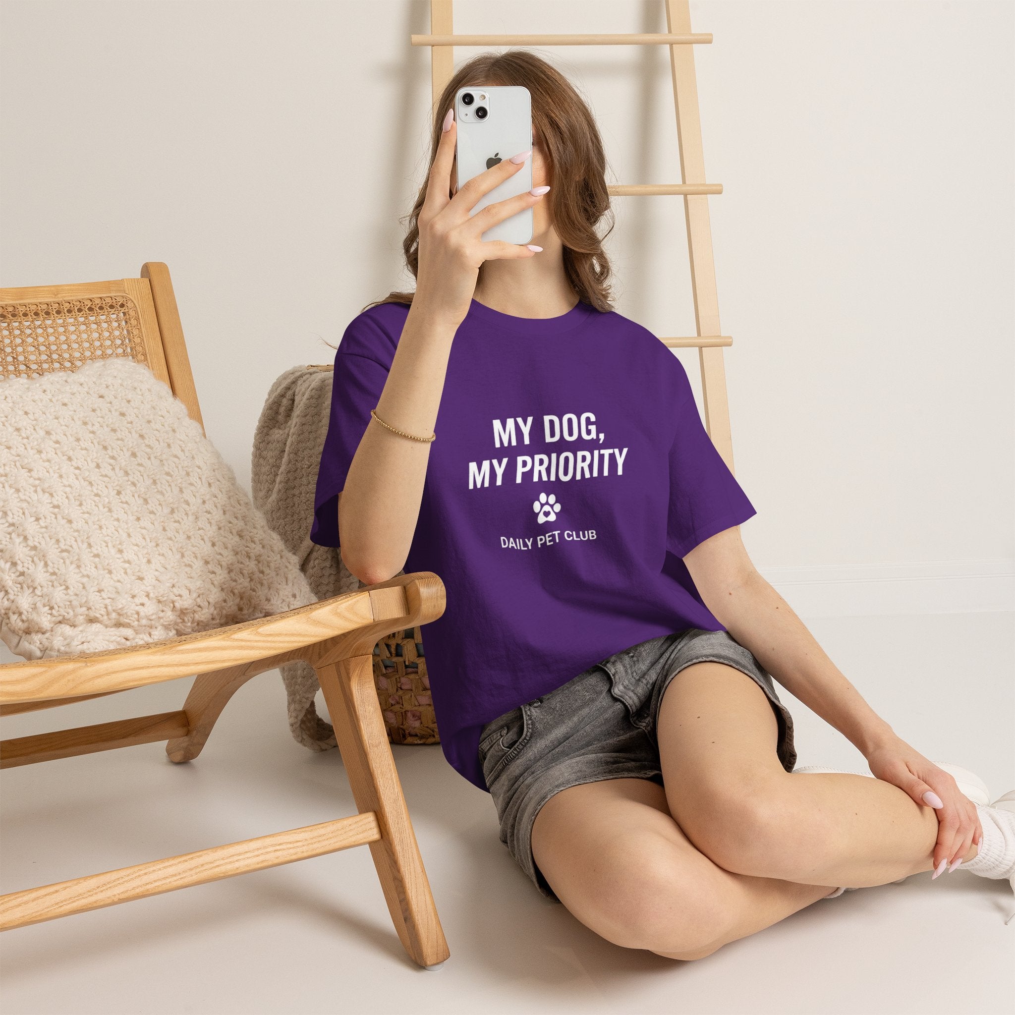 Dog Mom/Dad Tee — "My Dog, My Priority" Graphic T-Shirt