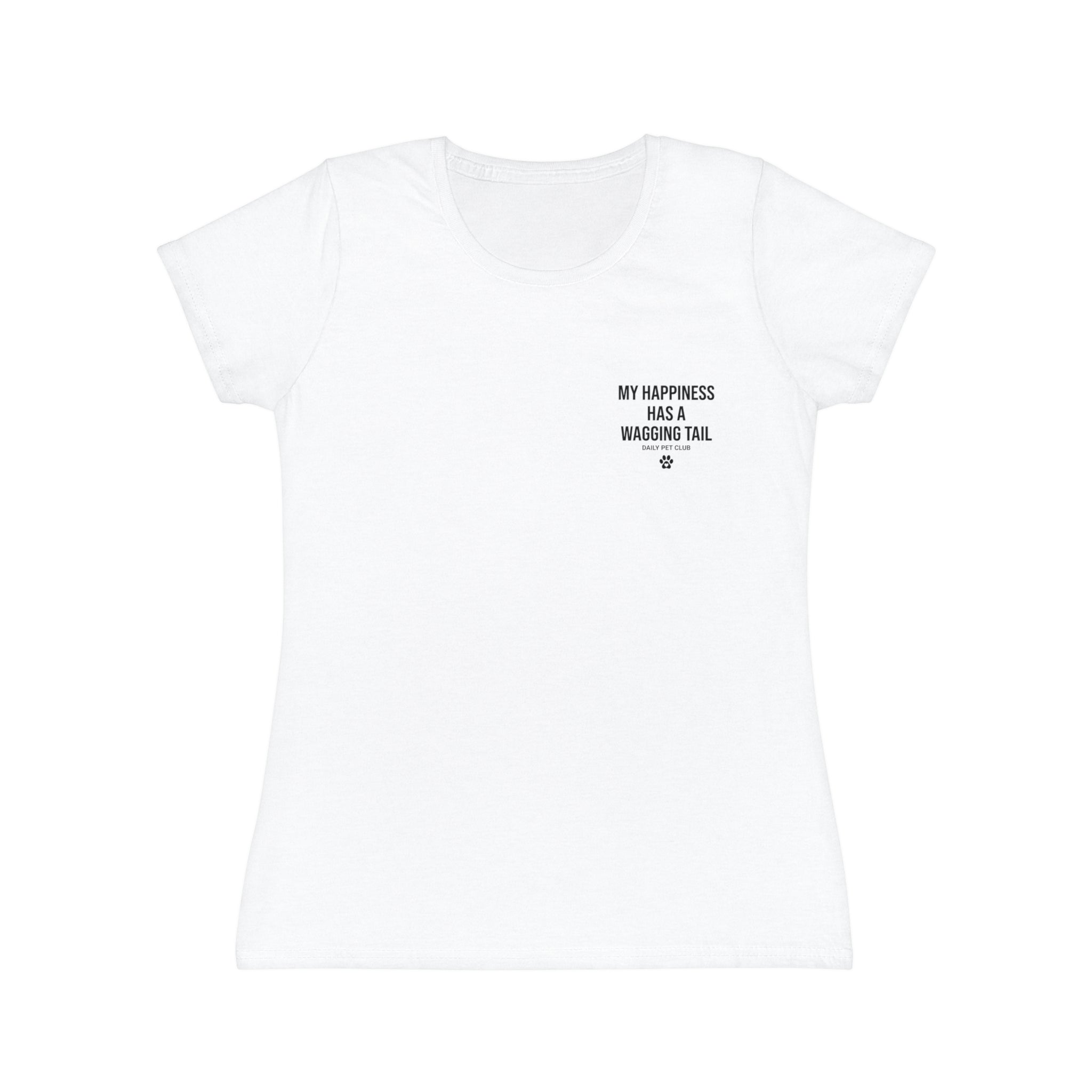 Dog Lover Women's T‑Shirt — "My Happiness Has A Wagging Tail" Pocket Tee