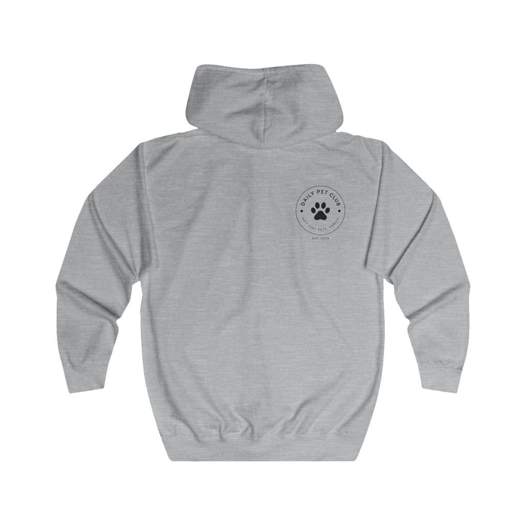 Dog Lover Zip Hoodie — “My Happiness Has a Wagging Tail” Full-Zip Hoodie