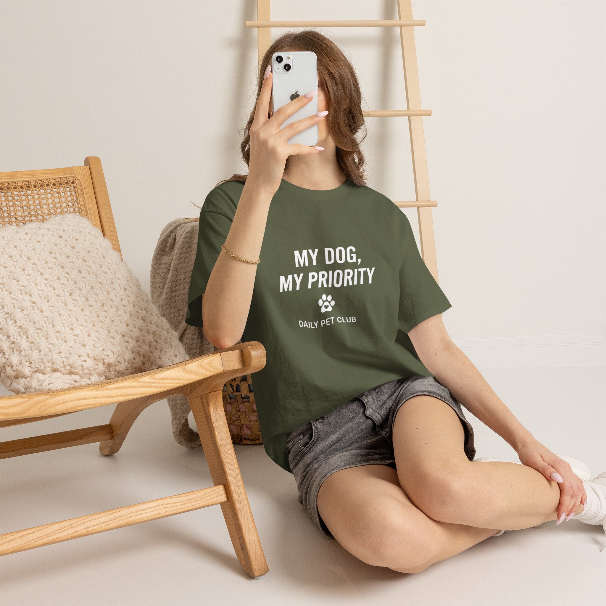 Dog Mom/Dad Tee — "My Dog, My Priority" Graphic T-Shirt