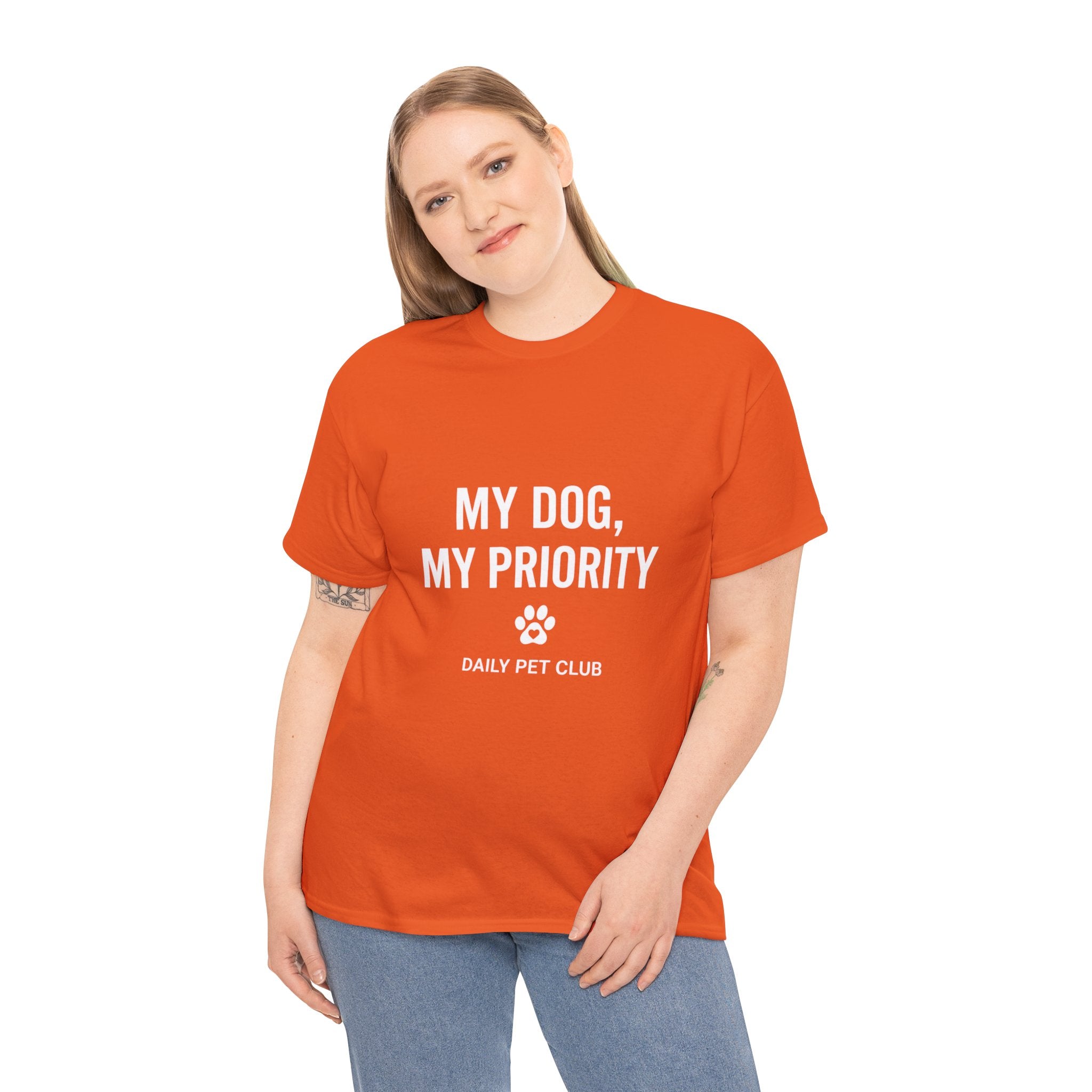 Dog Mom/Dad Tee — "My Dog, My Priority" Graphic T-Shirt