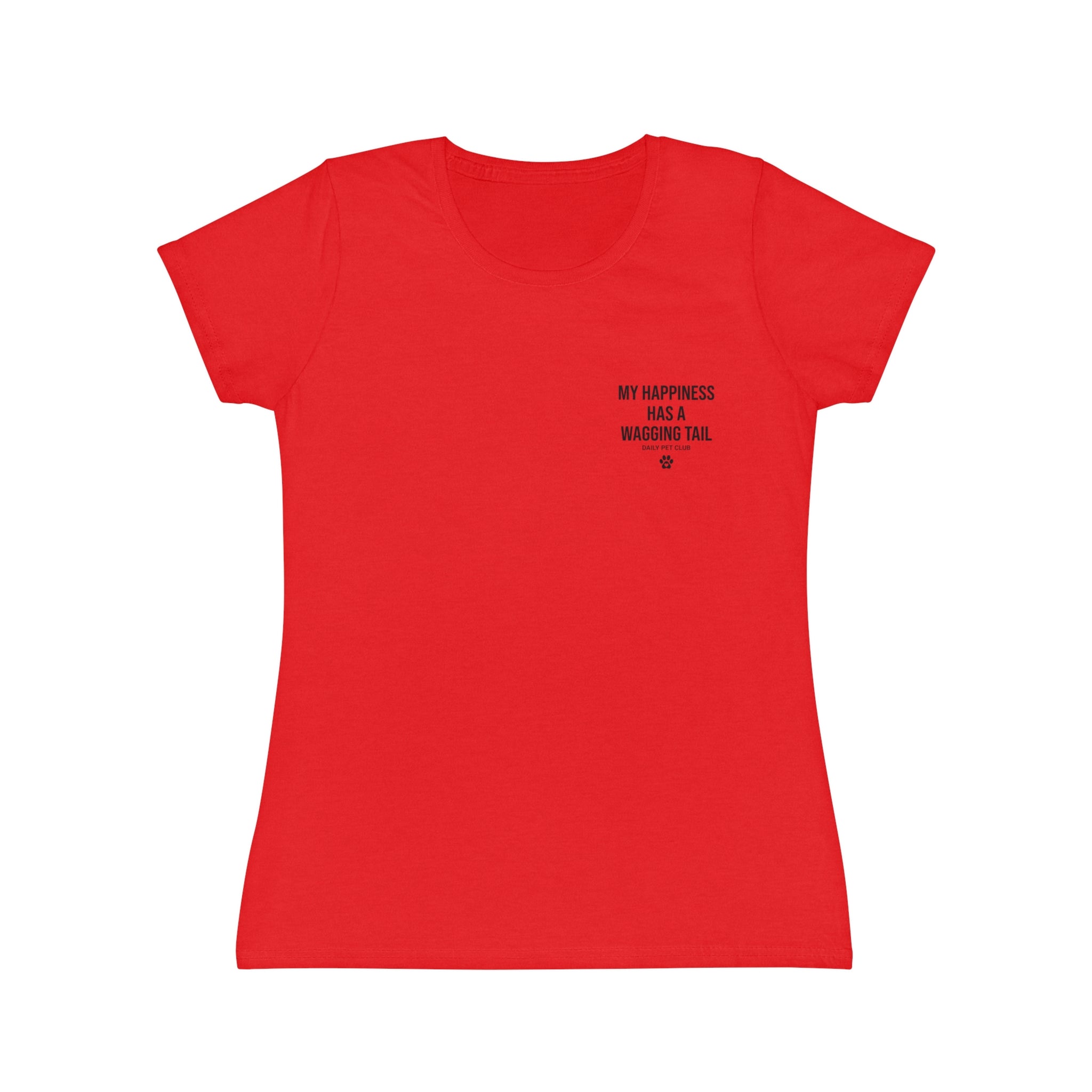 Dog Lover Women's T‑Shirt — "My Happiness Has A Wagging Tail" Pocket Tee